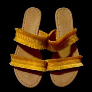 Goldfish yellow sandals. The yellow was just a little off from what I wanted.